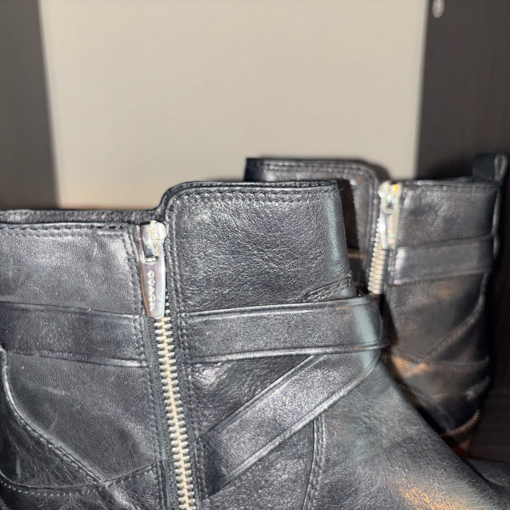 Coach Lannah/Lianne Women’s Black Leather Ankle Boots Sz9B. EXCELLENT CONDITION - Picture 10 of 12